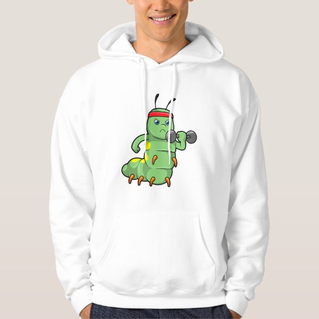 Caterpillar at Strength training with Dumbbell Hoodie (Front)