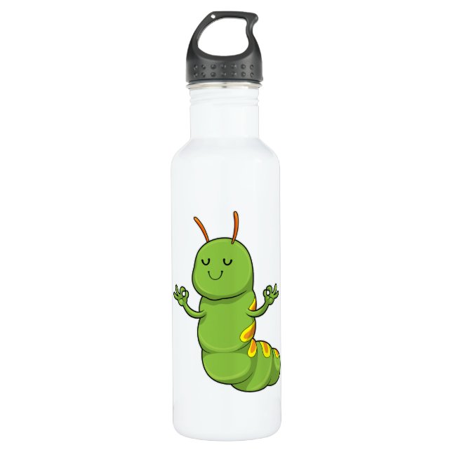 Caterpillar at Yoga Meditation 710 Ml Water Bottle (Front)