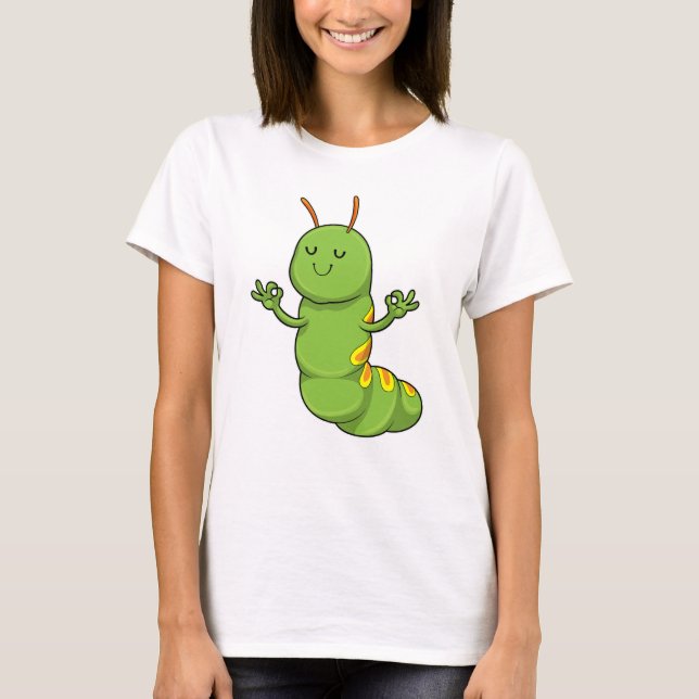 Caterpillar at Yoga Meditation T-Shirt (Front)