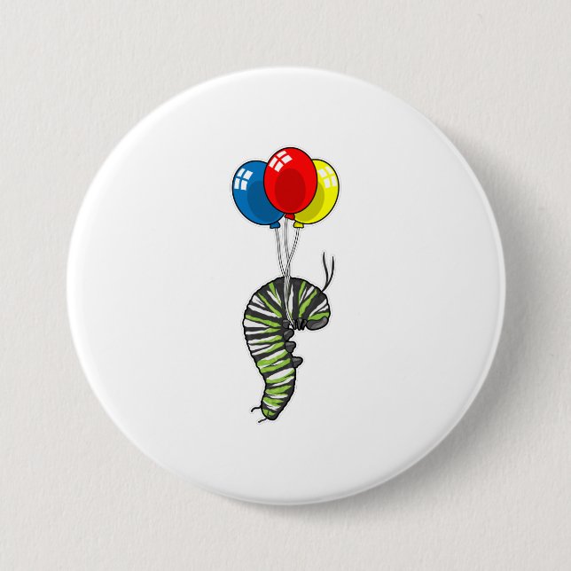 Caterpillar Balloon 7.5 Cm Round Badge (Front)