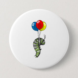 Caterpillar Balloon 7.5 Cm Round Badge