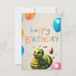 Caterpillar Birthday Joy Card