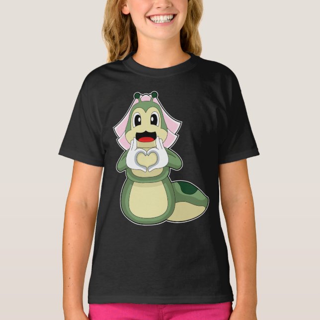Caterpillar Bride Heart Wedding T-Shirt (Front)