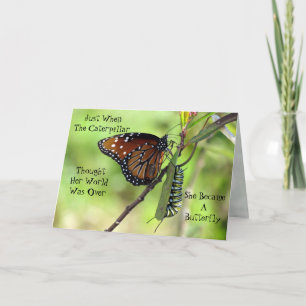 Caterpillar / Butterfly Quote Greeting Card