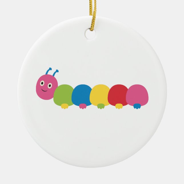 Caterpillar Ceramic Tree Decoration (Front)