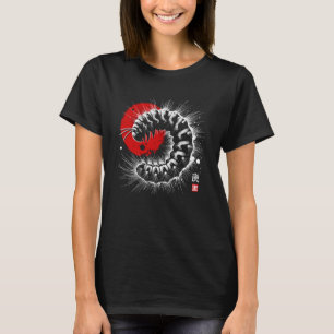 Caterpillar. Cool Sumi-e Animal Sunset T-Shirt