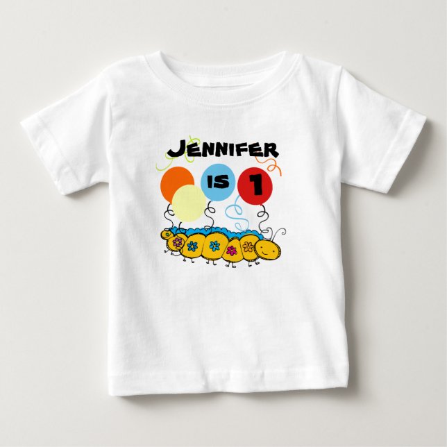 Caterpillar Customisable Birthday T-shirt (Front)