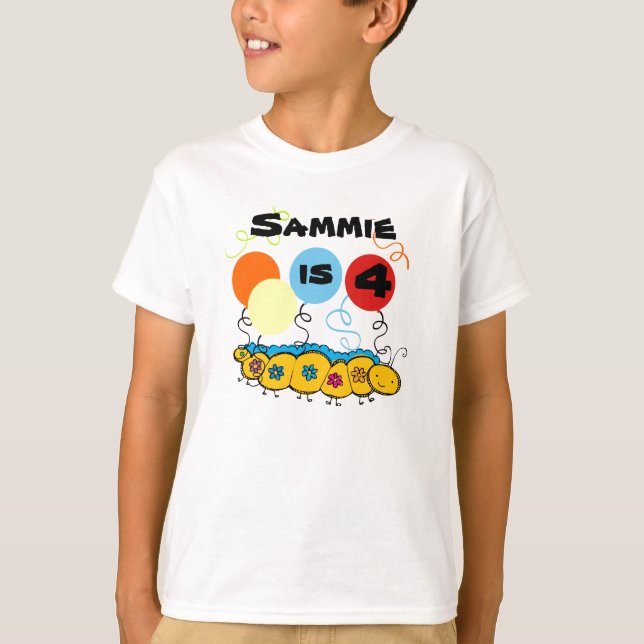 Caterpillar Customisable Birthday T-shirt (Front)