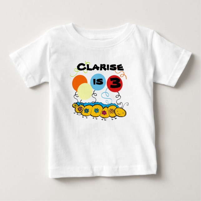 Caterpillar Customisable Birthday T-shirt (Front)