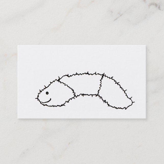 Caterpillar - cute fun woolly bear drawing art business card (Front)