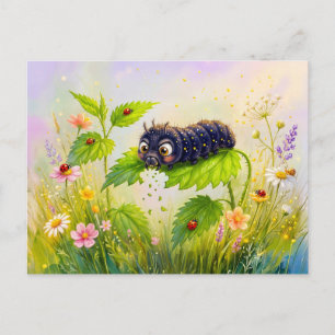 Caterpillar Feeding on Nettle Leaves Postcard