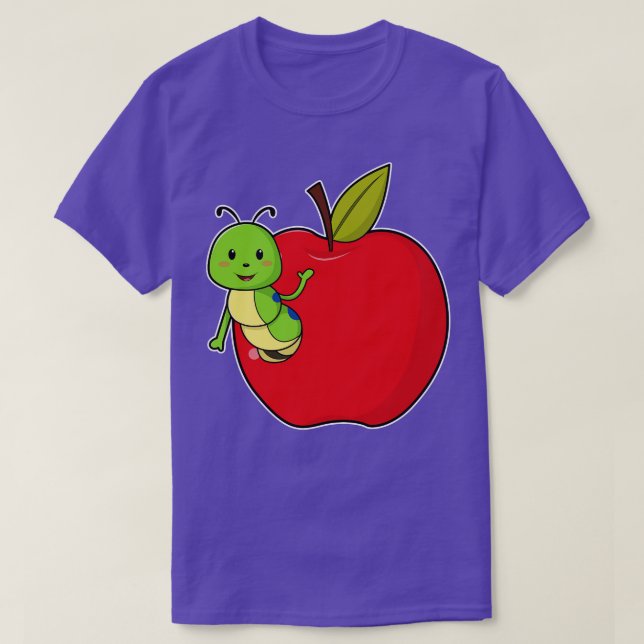 Caterpillar From Apple  T-Shirt (Design Front)