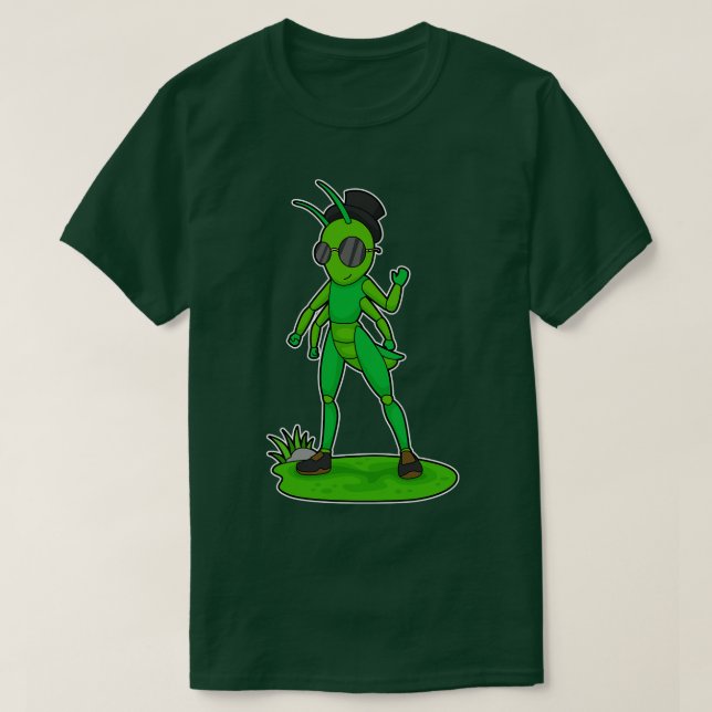 Caterpillar Gentleman Glasses Hat T-Shirt (Design Front)