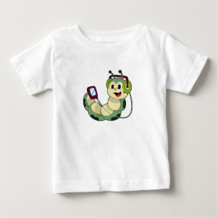 Caterpillar Headphone Music Baby T-Shirt