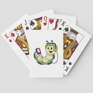 Caterpillar Headphone Music Playing Cards