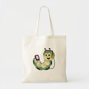 Caterpillar Headphone Music Tote Bag