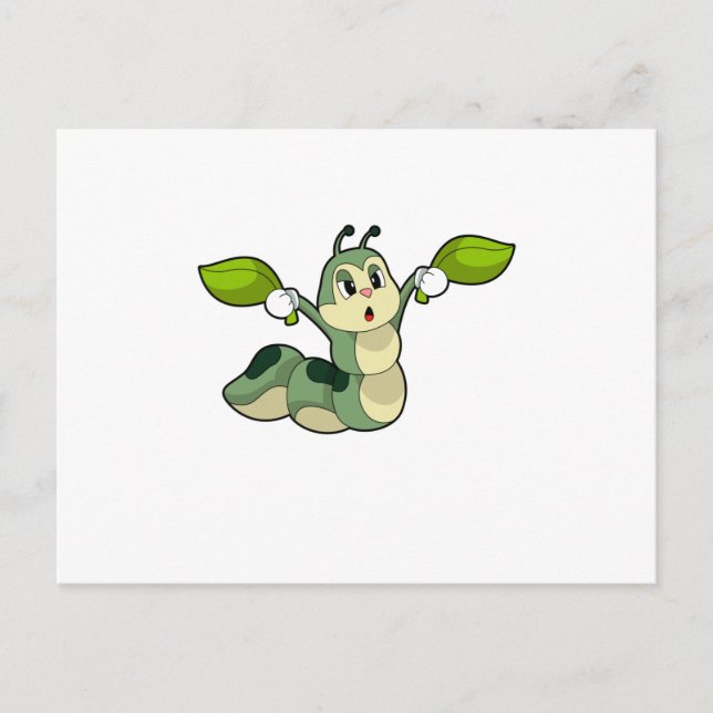 Caterpillar Leaves Postcard (Front)