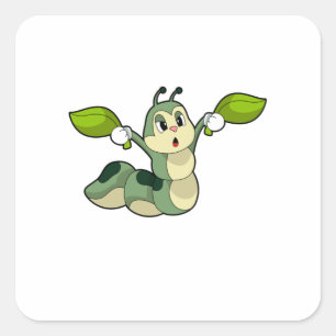 Caterpillar Leaves Square Sticker