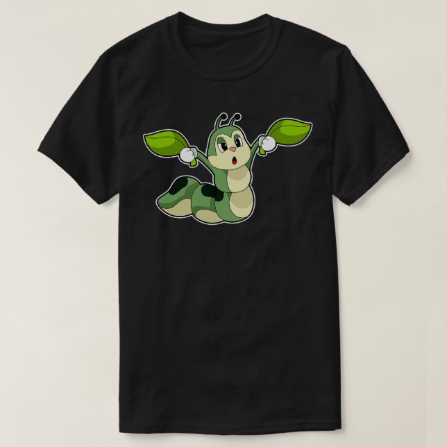Caterpillar Leaves T-Shirt (Design Front)