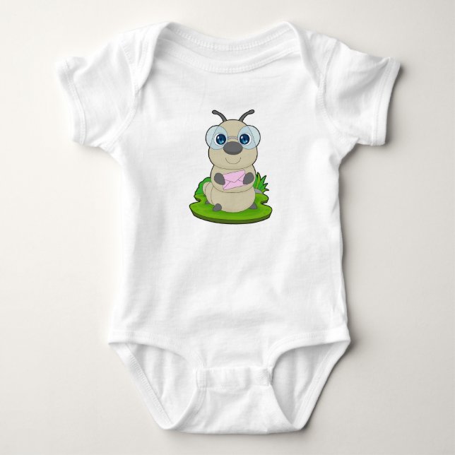 Caterpillar Letter Baby Bodysuit (Front)