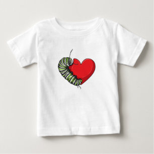 Caterpillar Love Heart Baby T-Shirt
