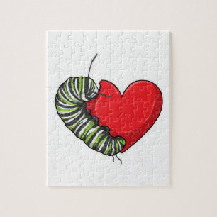 Caterpillar Love Heart Jigsaw Puzzle