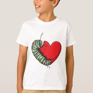 Caterpillar Love Heart T-Shirt