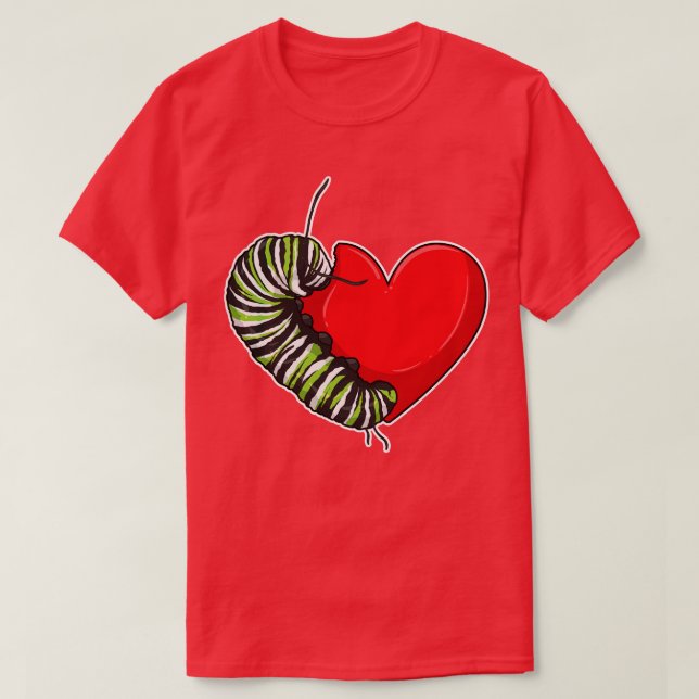 Caterpillar Love Heart T-Shirt (Design Front)