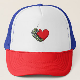 Caterpillar Love Heart Trucker Hat