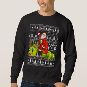 Caterpillar Lover Santa Riding Caterpillar Ugly Ch Sweatshirt