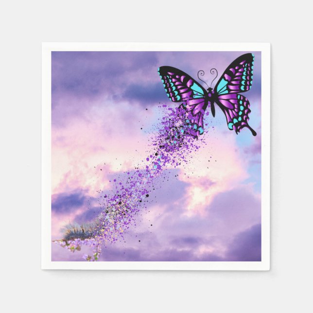 Caterpillar morph into Butterfly napkins (Front)