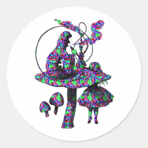 Caterpillar Psychadelic Classic Round Sticker