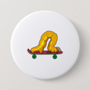 Caterpillar Skater Skateboard 7.5 Cm Round Badge