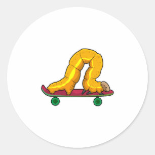 Caterpillar Skater Skateboard Classic Round Sticker