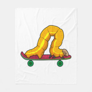 Caterpillar Skater Skateboard Fleece Blanket