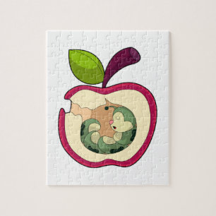 Caterpillar Sleeping Apple Jigsaw Puzzle