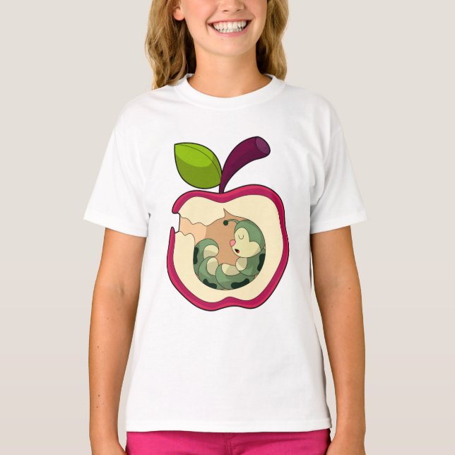 Caterpillar Sleeping Apple T-Shirt (Front)