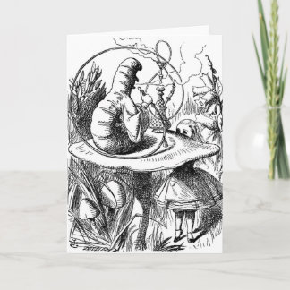 Caterpillar Smoking a Hookah Alice in Wonderland Card