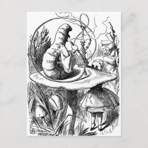 Caterpillar Smoking a Hookah Alice in Wonderland Postcard