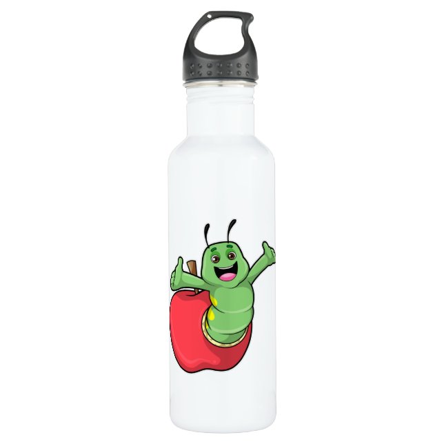 Caterpillar with Apple 710 Ml Water Bottle (Front)