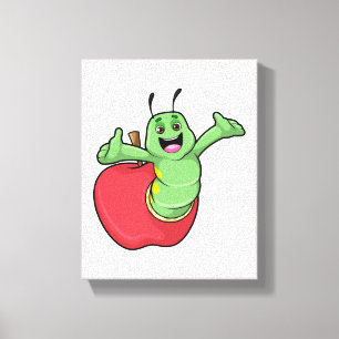 Caterpillar with Apple Canvas Print