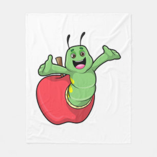 Caterpillar with Apple Fleece Blanket