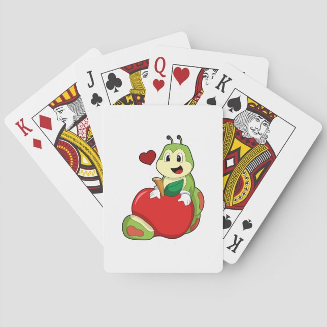 Caterpillar with Apple Playing Cards (Back)