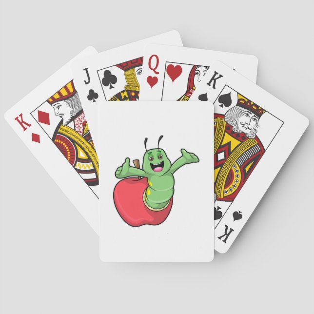 Caterpillar with Apple Playing Cards (Back)
