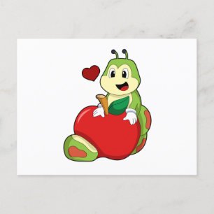 Caterpillar with Apple Postcard