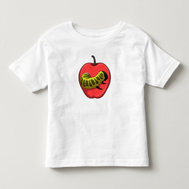 Caterpillar with Apple Toddler T-Shirt (Front)