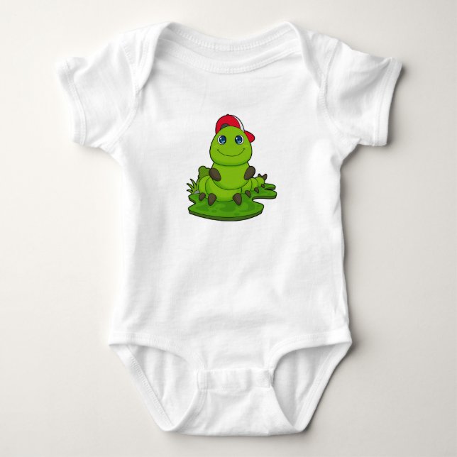 Caterpillar with Cap Baby Bodysuit (Front)