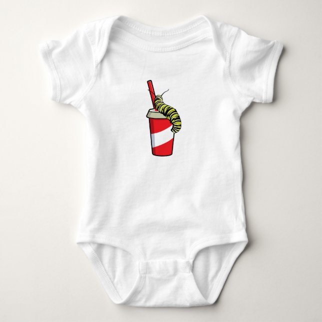 Caterpillar with Drink Baby Bodysuit (Front)