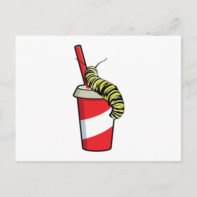 Caterpillar with Drink Postcard (Front)