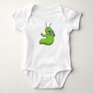 Caterpillar with Flower Daisy Baby Bodysuit